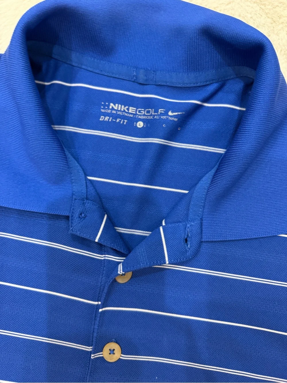 Nike Men's Royal Blue Striped Polo